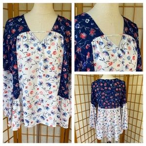 DR2 Floral Print Top SZ M Boho